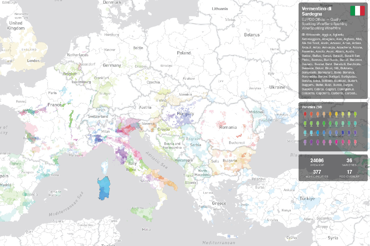map of wine regions of Europe and the Mediterranean